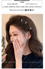 Round metal hair buckle bangs hairpin female forehead side clip rhinestone hairpin headdress