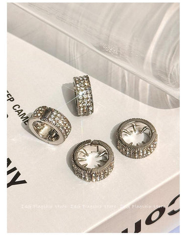 Round metal hair buckle bangs hairpin female forehead side clip rhinestone hairpin headdress