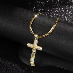 Holylegend 14k Real Gold-Plated Cuban , Figaro, Miami Cross with Jesus Christ Crucifix,24 inches Long and 6mm Wide,Handcrafted Polishing and Multiple Electroplating