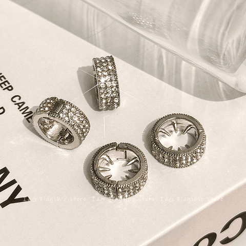 Round metal hair buckle bangs hairpin female forehead side clip rhinestone hairpin headdress