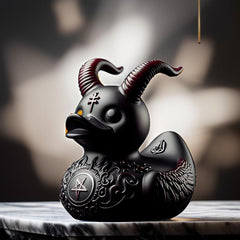 1pc Satanic Duck Collectible Figurine Desk Decoration, No Battery Required, 9cm/3.54in Party Decor