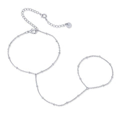 PAVOI 14K Gold Plated Hand Chains Bracelet for Women | Dainty Cubic Zirconia Bracelet and Ring Chain Body Jewelry