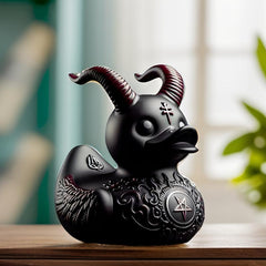 1pc Satanic Duck Collectible Figurine Desk Decoration, No Battery Required, 9cm/3.54in Party Decor