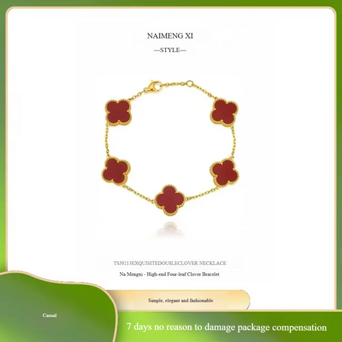 Versatile four-leaf clover K gold-plated niche simple fashion bracelet fashionable light luxury exquisite temperament